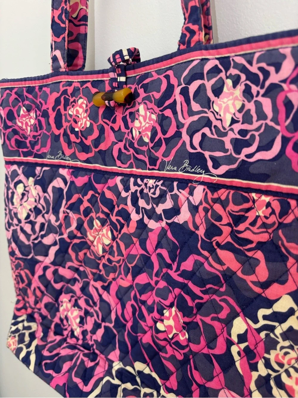 Vera Bradley Katalina Pink Retired Floral Tote Bag Fall 2015 Rare